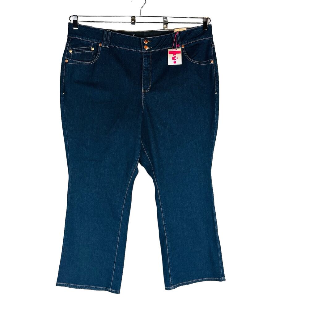 New Lane Bryant‎ Womans 24 Petite Straight Jeans Blue Stretch Comfort Waist NWT